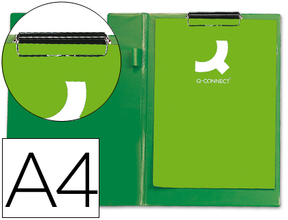 Carpeta con pinza Q-Connect A4 plástico verde